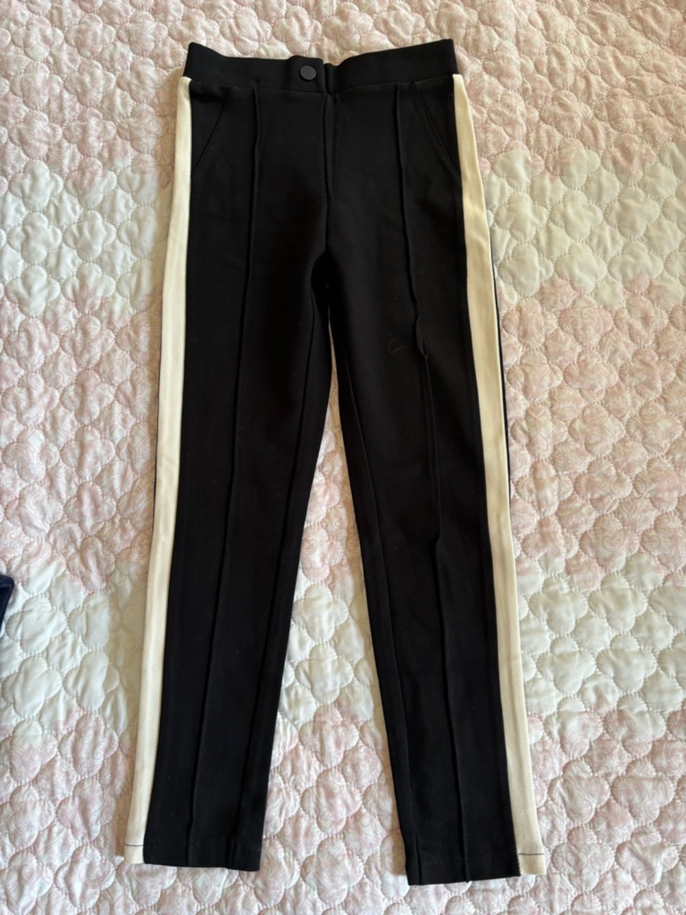 Zara Black Pants with white striped Detail